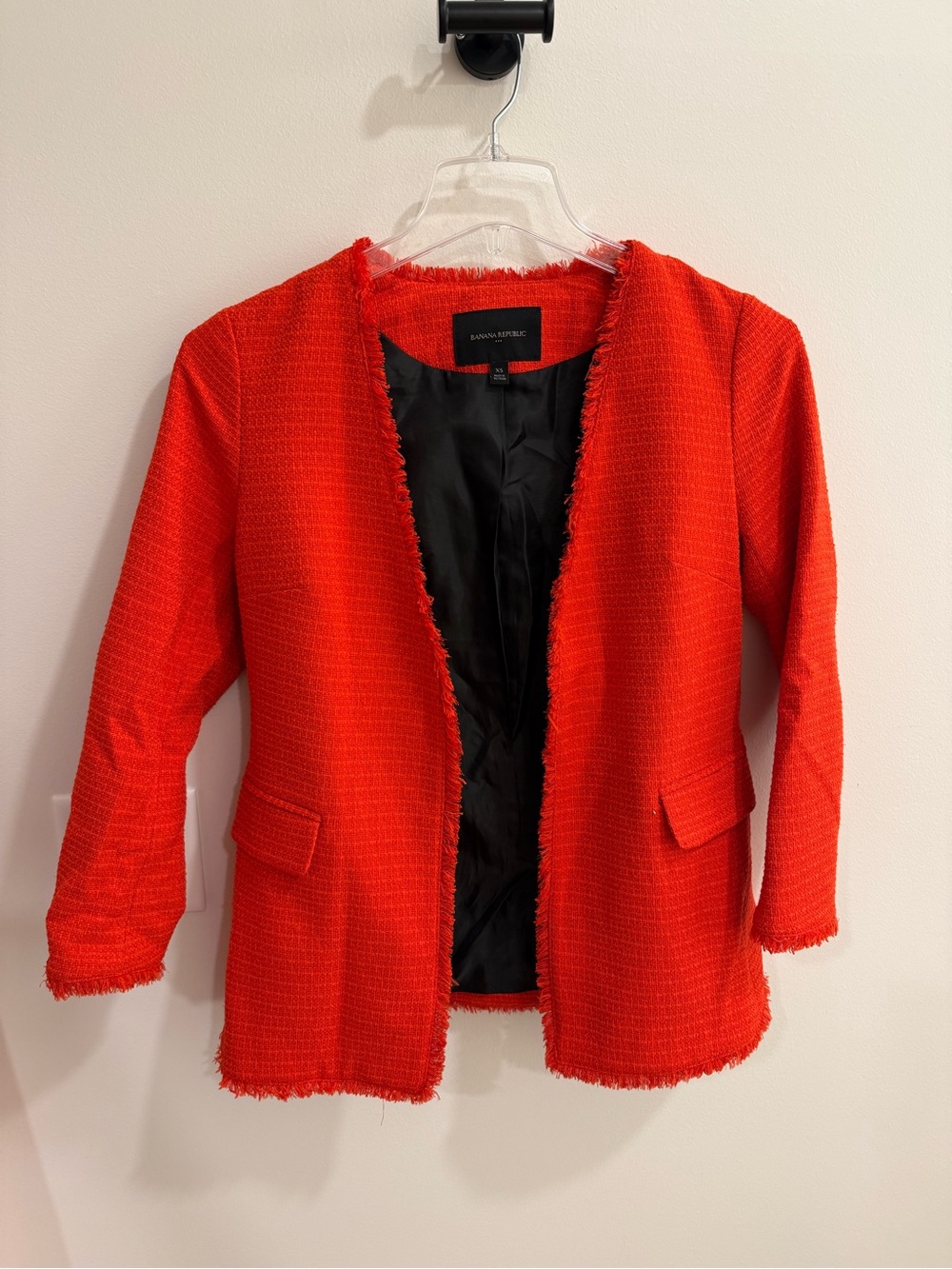 Banana Republic Orange Tweed Open-Front Jacket